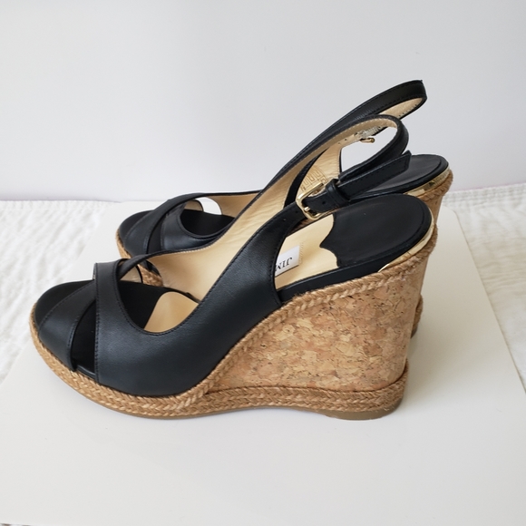 Jimmy Choo Shoes - NWOT Jimmy Choo Leather Wedge Sandals, s39.5
